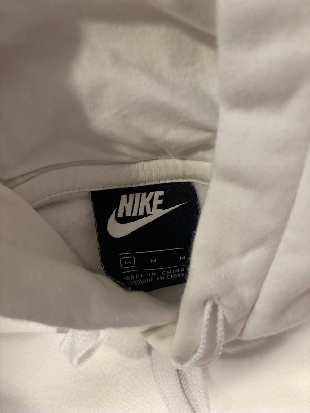 Nike White Crewneck Hoodie with Black Swoosh - Picture 2 of 3